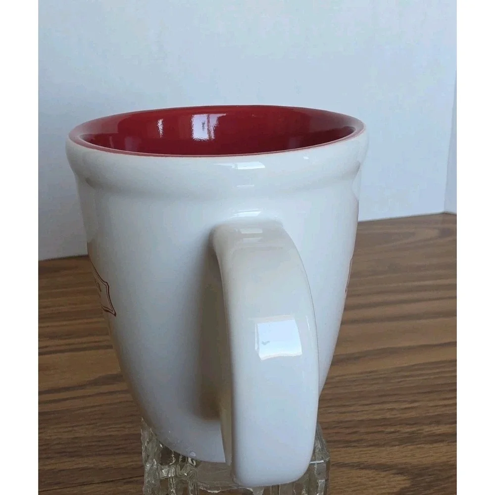 Starbucks Mug, White and Red, 13oz. 2006 EUC Vintage Style MCM
